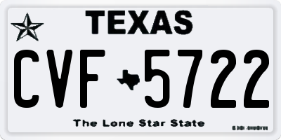 TX license plate CVF5722