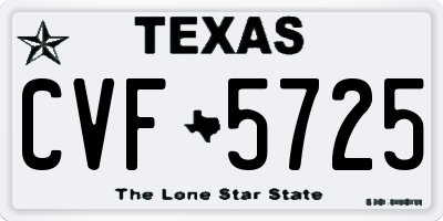 TX license plate CVF5725