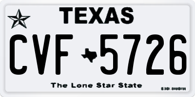 TX license plate CVF5726