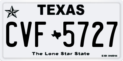 TX license plate CVF5727