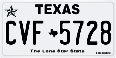 TX license plate CVF5728