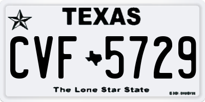 TX license plate CVF5729