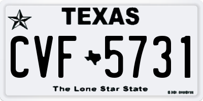 TX license plate CVF5731
