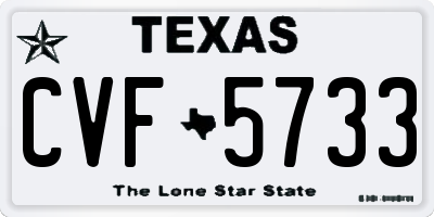 TX license plate CVF5733