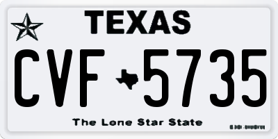 TX license plate CVF5735