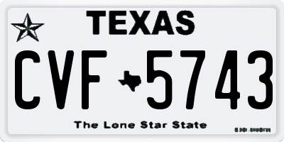 TX license plate CVF5743