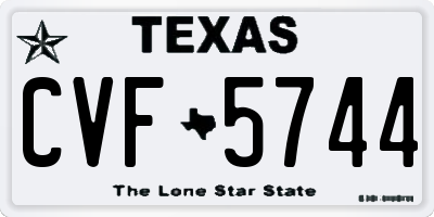 TX license plate CVF5744