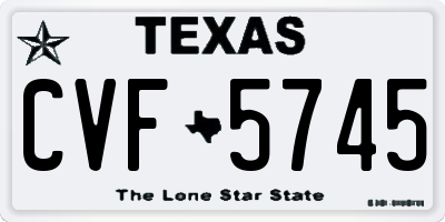 TX license plate CVF5745