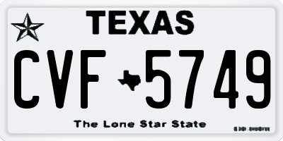 TX license plate CVF5749