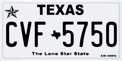 TX license plate CVF5750