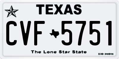 TX license plate CVF5751