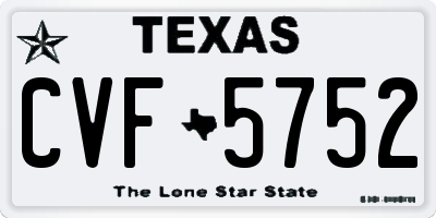 TX license plate CVF5752