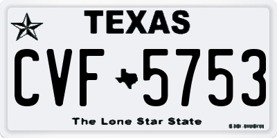 TX license plate CVF5753