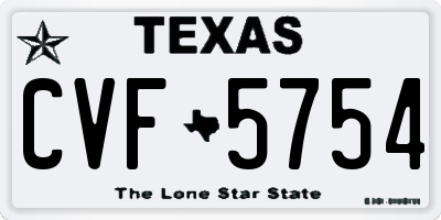 TX license plate CVF5754