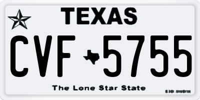 TX license plate CVF5755