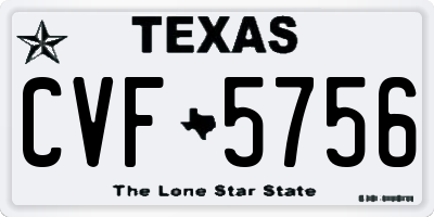 TX license plate CVF5756