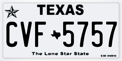 TX license plate CVF5757