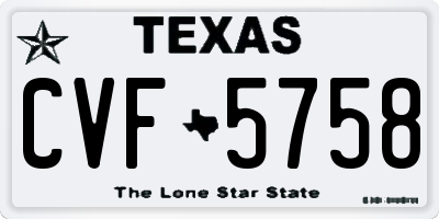 TX license plate CVF5758