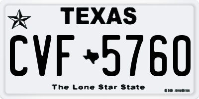 TX license plate CVF5760