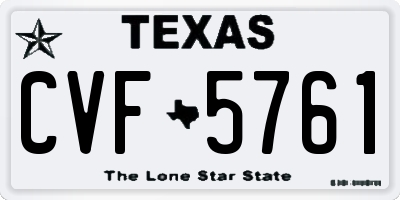 TX license plate CVF5761