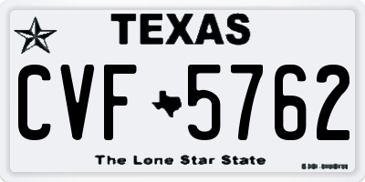 TX license plate CVF5762