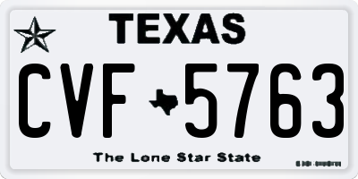 TX license plate CVF5763