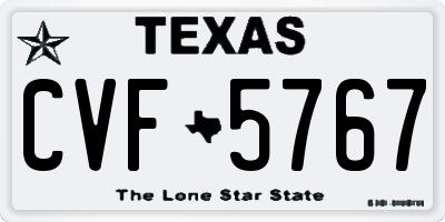TX license plate CVF5767