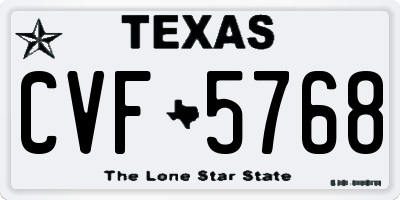TX license plate CVF5768