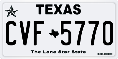 TX license plate CVF5770