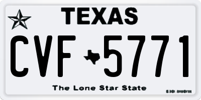 TX license plate CVF5771