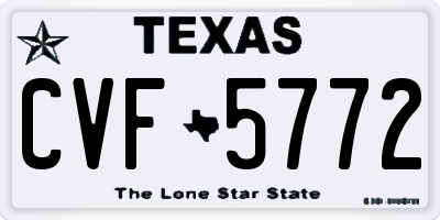 TX license plate CVF5772