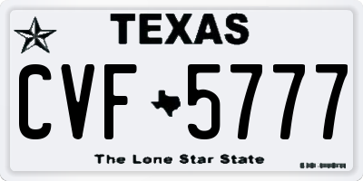 TX license plate CVF5777