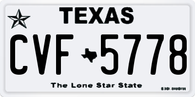 TX license plate CVF5778