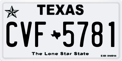 TX license plate CVF5781