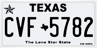 TX license plate CVF5782