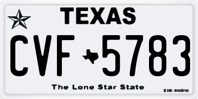 TX license plate CVF5783