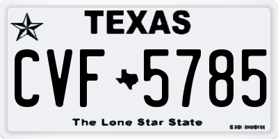 TX license plate CVF5785