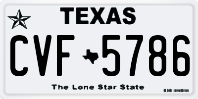 TX license plate CVF5786