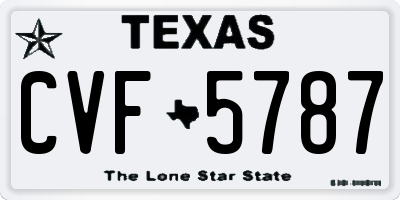TX license plate CVF5787