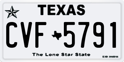 TX license plate CVF5791