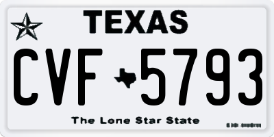 TX license plate CVF5793