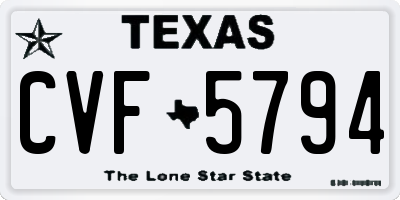 TX license plate CVF5794