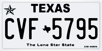 TX license plate CVF5795