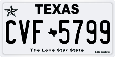 TX license plate CVF5799