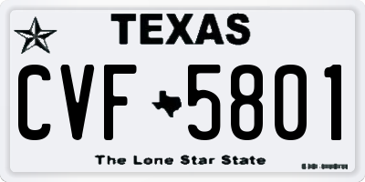 TX license plate CVF5801