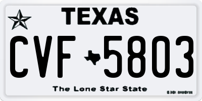 TX license plate CVF5803