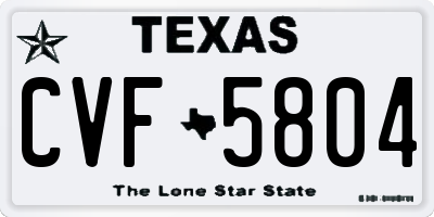 TX license plate CVF5804