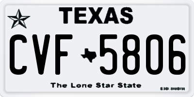 TX license plate CVF5806