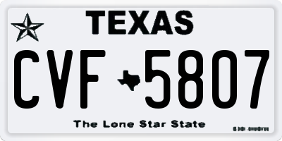 TX license plate CVF5807
