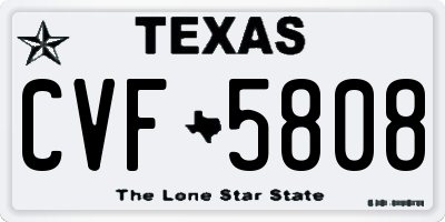TX license plate CVF5808